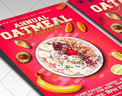 Oatmeal Festival Flyer - Food PSD Template