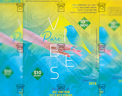 Pure Vibes - Club A5 Template Flyer - Club A5 Template