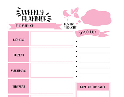 Pink Weekly Planner