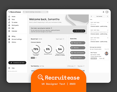 Project thumbnail - RecruitEase Web App Concept - Designer Test on Behance