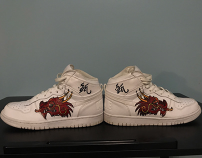 Custom Painted Dragon Sneakers