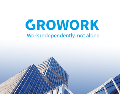 GROWORK logo design for a Co-working space in Morocco.