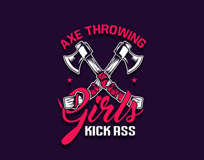 Axe throwing vector women t-shirt design