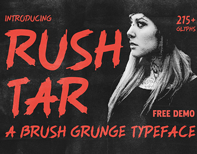 Rushtar - Brush Grunge Typeface - FREE Demo Font