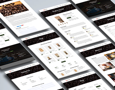 Coffee Bean E-commerce Website Subpages Design
