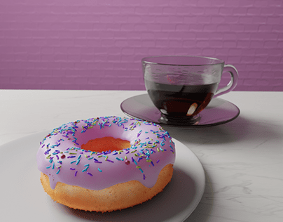 Donut and a coffee cup | Made with Blender3D