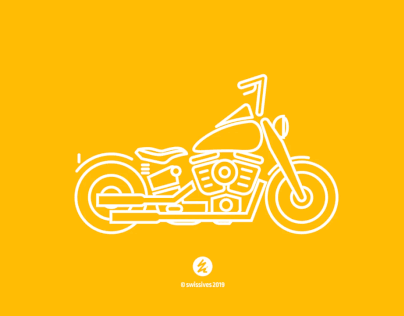 Line Art Icon Animation Motorcycle