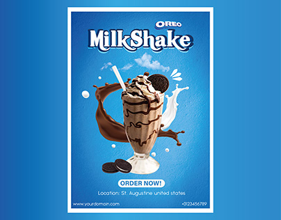 Milkshakes Oreo Flavor Poster design