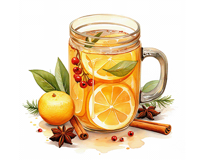Hot toddy watercolor clipart