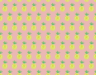 Peachy Pineapple Fabric Pattern