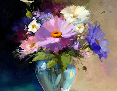 Spring bouquet Digital oil painting