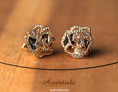 Gold Silver Abstract Stud Earrings