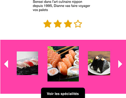 Maquette de site vitrine vente de sushi "cuisto bok"