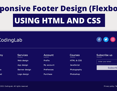 Footer Designs using HTML CSS