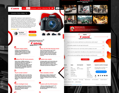 Project "Canon 700D" Web Landing Page