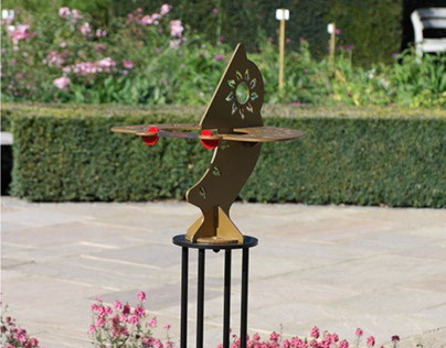 Dihelion sundial sculpture for the garden
