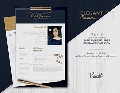 Elegant Resume | CV template - 3 Pages
