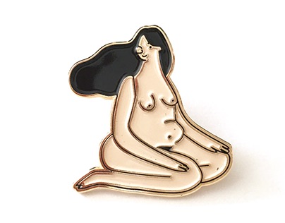 Nude Lady Enamel Pins