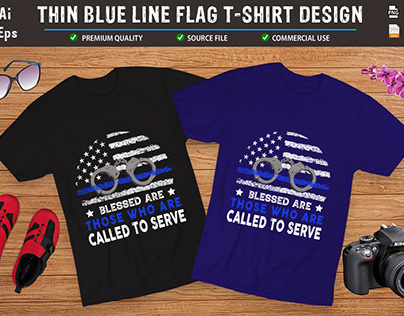 Thin blue line police shirt