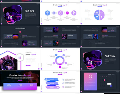 Creative Company Report PowerPoint template