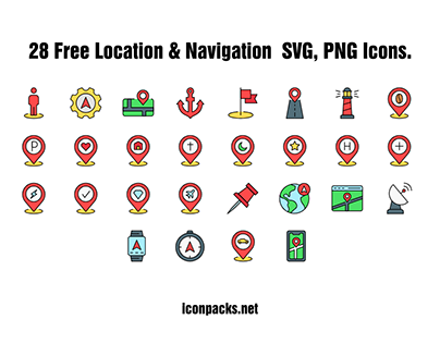 28 Free Location And Navigation SVG, PNG Icons