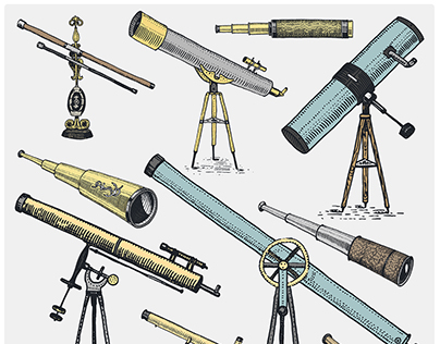 Vintage telescopes and binoculars
