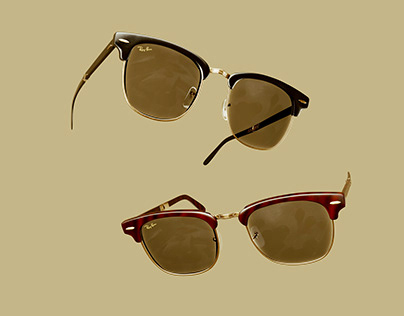 Ray Ban Clubmasters sun glasses 3d visualisation
