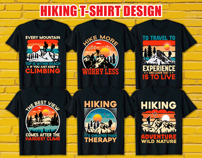 Hiking T-shirt Design Bundle
