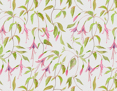 Watercolor fuchsia pattern