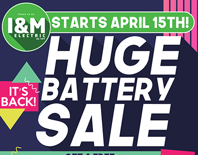 I&M Electric Battery Sale Posters/Ads 2019