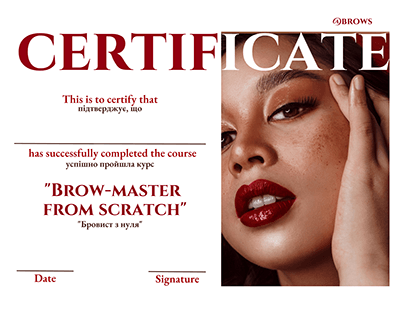 Certificate for a brow-master