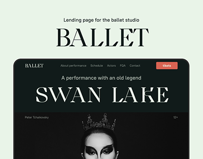 Landing page for the ballet