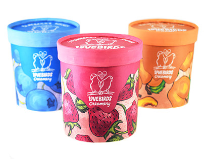 Lovebirds Ice Cream Packaging