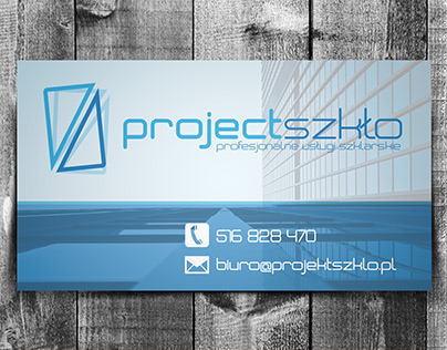 Business card for Project-Szkło glacier.