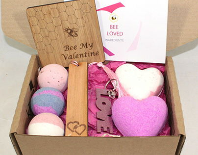 Bath Bombs Valentine Gift Set with Pink Keyring