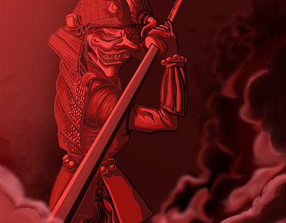 Samurai com máscara de tengu