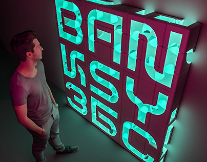 Banksy ЗБС Cube Toy Font Type Lettering — Игрушка Шрифт