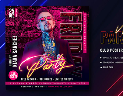 Club Party Poster Template