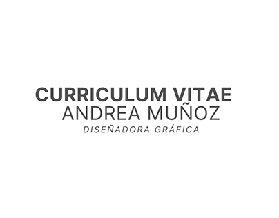 CURRICULUM VITAE ANDREA CAROLINA MUÑOZ VIZCANO