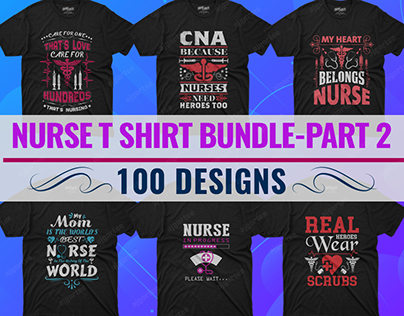 100+ Nurse T shirt Design Bundle.