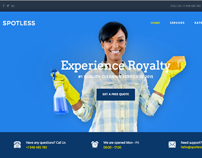 Spotless WordPress Cleaning Company Theme
