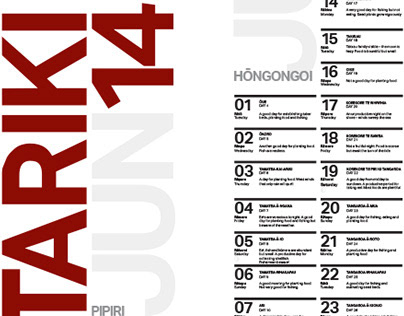 Typographic Project - Matariki Calendar