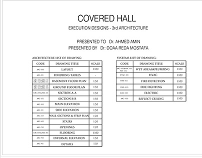 Working Drawings for Coverd Hall in Club