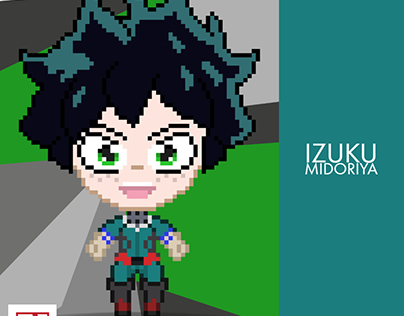 My Hero Academia: Izuku Midoriya Pixel Art