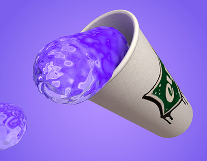 purple liquid puring out of cup