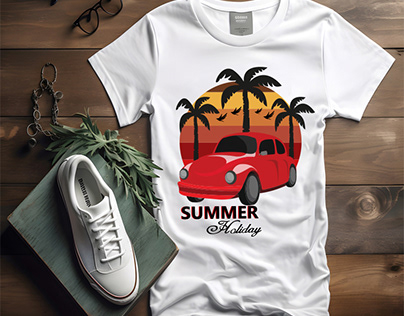 summer vector art t shirt design
