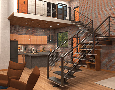 Industrial living room | Loft interior design