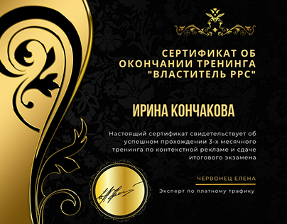 Сертификат курса Властитель РРС. Диплом №2731