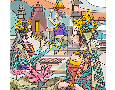 Ratu Anom Bali Illustration