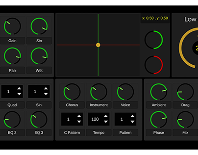 Audio UI application (knobs and XY pad)